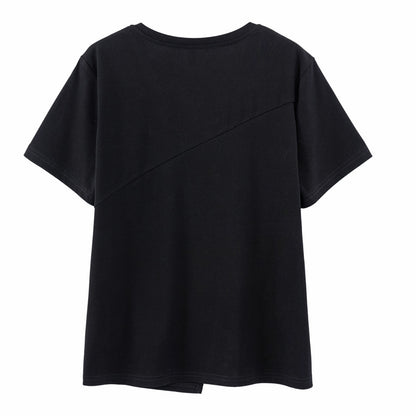 Korean version of large size women's clothing fat sister 2023 summer new slimming sweet and spicy style T-shirt tops wholesale 18031 
