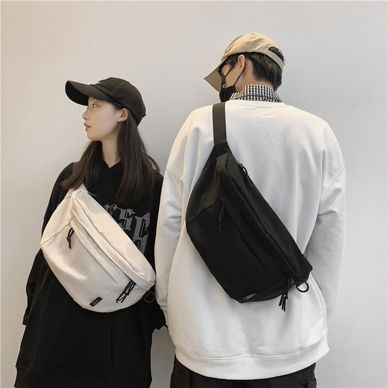 2023 New Korean Style Nylon Cloth Sports Chest Bag Men's Fashion Trendy Student Shoulder Crossbody Bag Waist Bag Women 