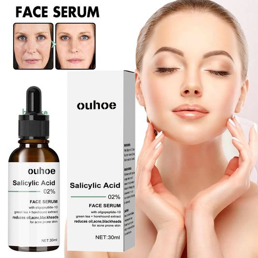 OUHOE anti-aging essence သည် အရေးအကြောင်းများနှင့် နဖူးအရေးအကြောင်းများကို ပျောက်ကင်းစေပြီး အသားအရေကို စိုပြေစေပြီး တင်းရင်းစေခြင်း၊ 