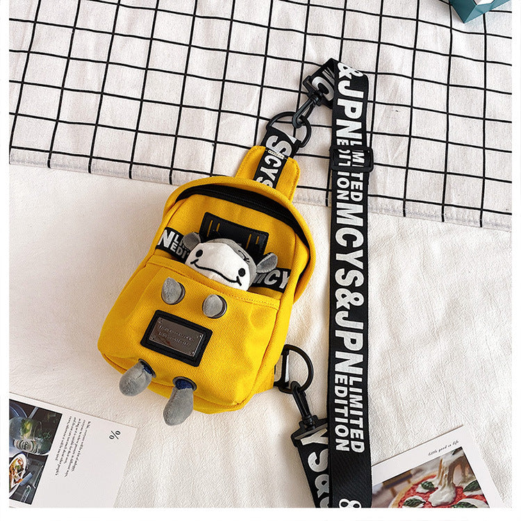 Cute little bag for women 2020 new style Internet celebrity versatile canvas crossbody chest bag ins trendy cool female student shoulder bag 