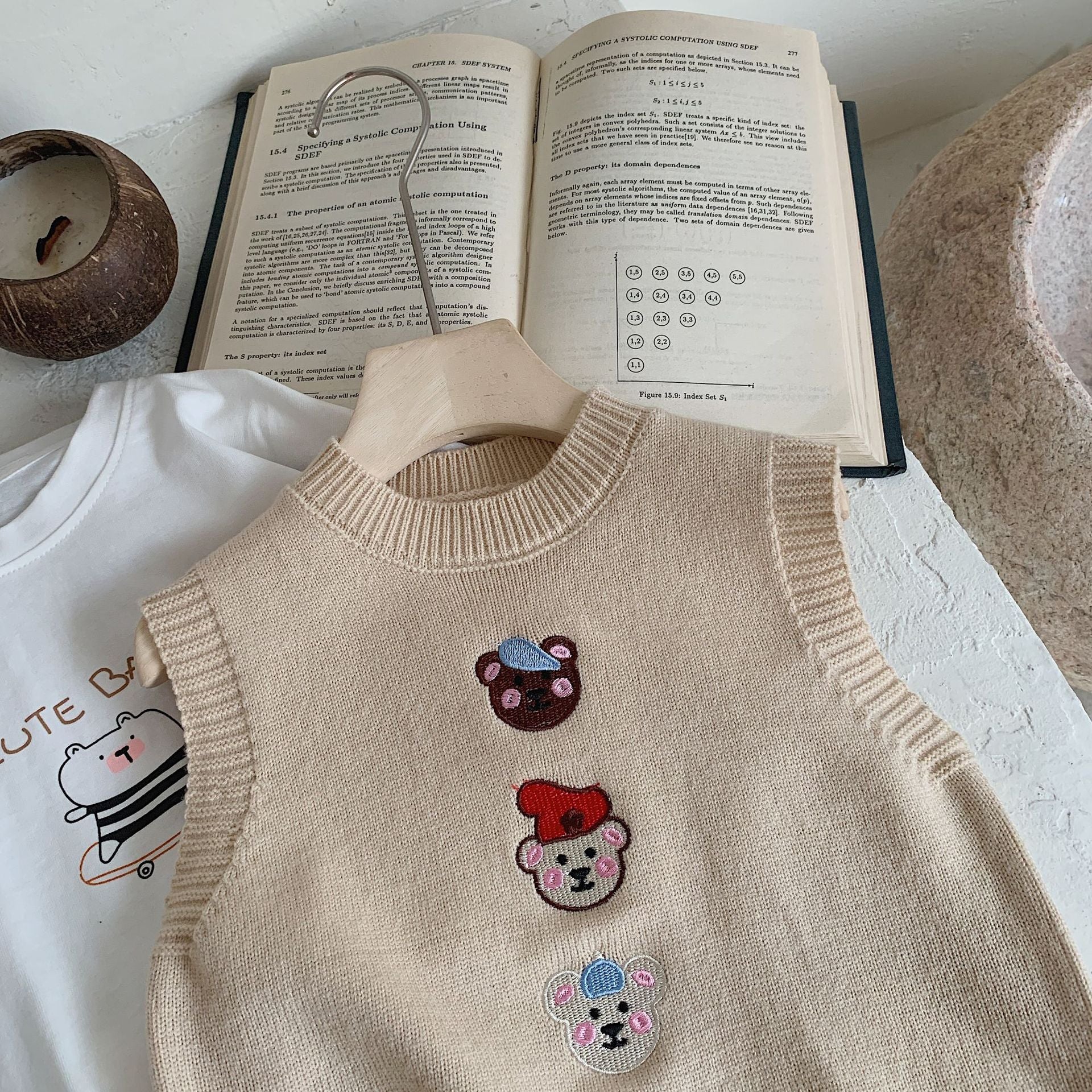 Embroidered wool vest