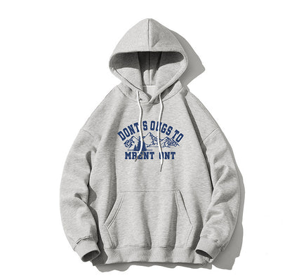 Japanese retro snow mountain print hooded sweater men's and women's tide brand street loose bf style all-match tops 