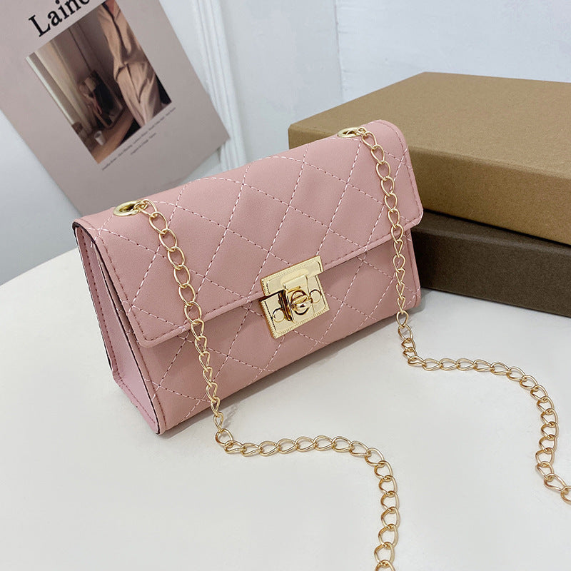 绣花小方包2021ladies bags韩版女士单肩包跨境包包女菱格链条包