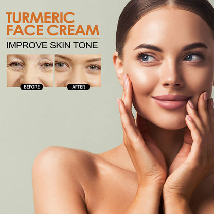 EELHOE Turmeric Cream Nourishes and Replenishes Facial Wrinkles, Softens Cutin, Firms Skin, Anti-Wrinkle Cream 