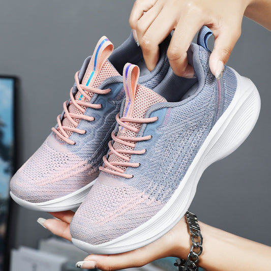 Women's shoes mesh breathable running shoes 2022 autumn new lightweight shock-absorbing soft-soled outdoor sports and leisure shoes large size 