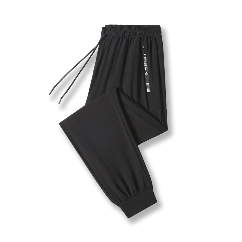 High elastic ice silk trousers men's summer trend thin sports casual pants quick-drying ice silk trousers 8316-TP30 
