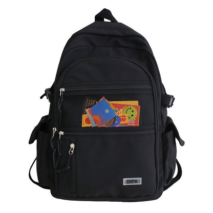 ins Japanese workwear schoolbag men's backpack women's Korean style high school college student simple backpack large capacity backpack 