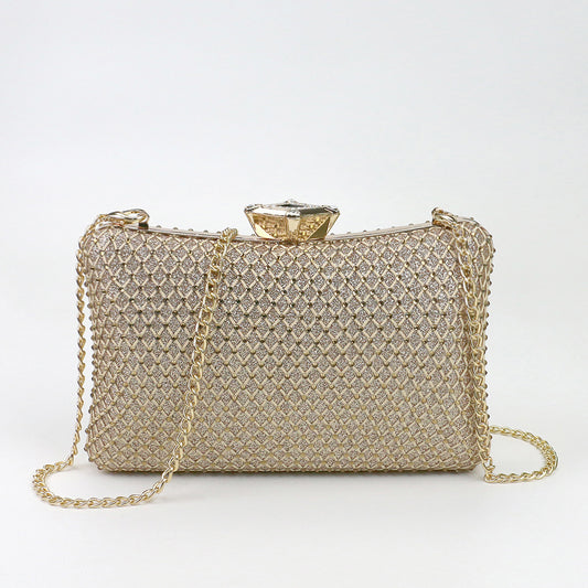 New style socialite rhinestone shiny evening bag clutch bag evening bag bridal bag chain crossbody banquet dress bag 