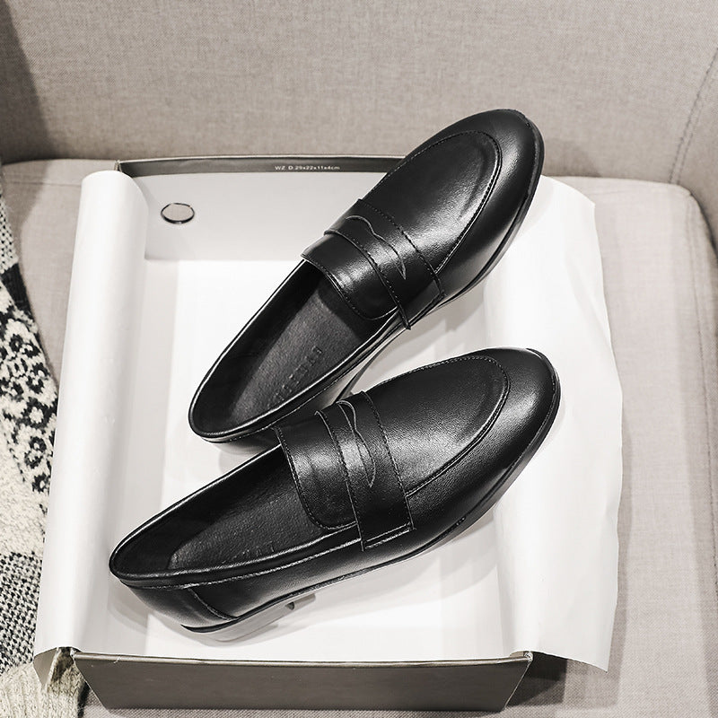 1288-5 loafers အမျိုးသမီး 2023 အသစ်အပြား နှစ်ထပ်ဝတ် ဗြိတိန်စတိုင် သေးငယ်သော သားရေဖိနပ် တစ်ခုတည်း ဖိနပ် စလစ်ပေါ်မှ စစ်မှန်သော သားရေ အမျိုးသမီး ဖိနပ်များ 