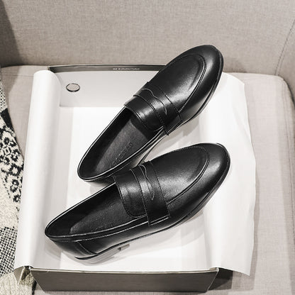 1288-5 loafers အမျိုးသမီး 2023 အသစ်အပြား နှစ်ထပ်ဝတ် ဗြိတိန်စတိုင် သေးငယ်သော သားရေဖိနပ် တစ်ခုတည်း ဖိနပ် စလစ်ပေါ်မှ စစ်မှန်သော သားရေ အမျိုးသမီး ဖိနပ်များ 