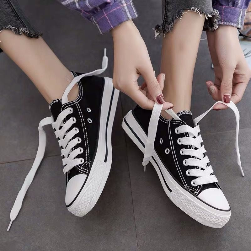 2023 new small white canvas women s shoes sneakers board shoes ulzzang Korean version spring couple students casual cloth shoes 7 MART