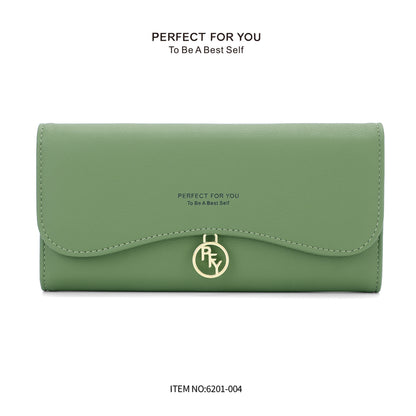 forever young wallet women's cross-border simple folding coin purse long clutch bag 3-fold card holder 