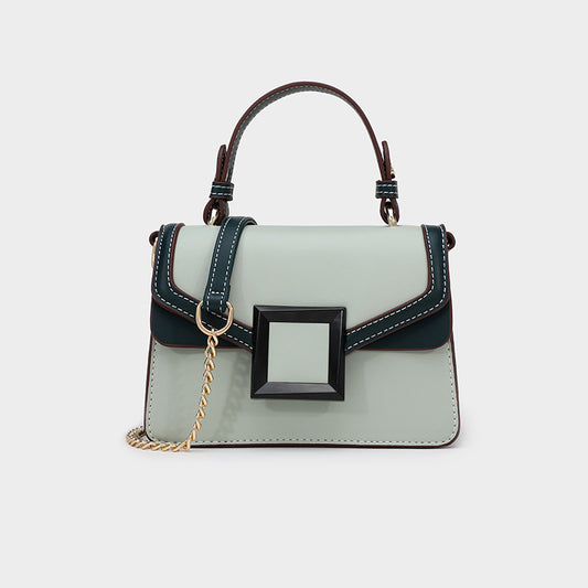 Contrast color square buckle chain bag for women 2023 new fashion handbag for women single shoulder crossbody bag wholesale handbag 