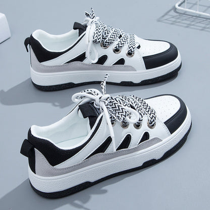 Small white shoes women's 2022 spring new board shoes students Korean version of women's shoes leather casual shoes spring and autumn explosion K3512 