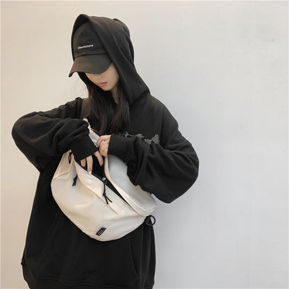 2023 New Korean Style Nylon Cloth Sports Chest Bag Men's Fashion Trendy Student Shoulder Crossbody Bag Waist Bag Women 