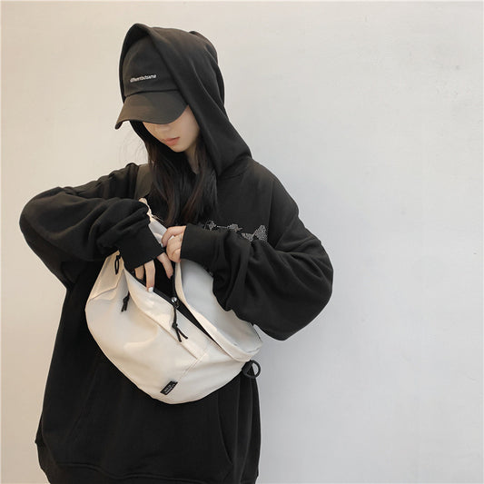 2023 New Korean Style Nylon Cloth Sports Chest Bag Men's Fashion Trendy Student Shoulder Crossbody Bag Waist Bag Women 