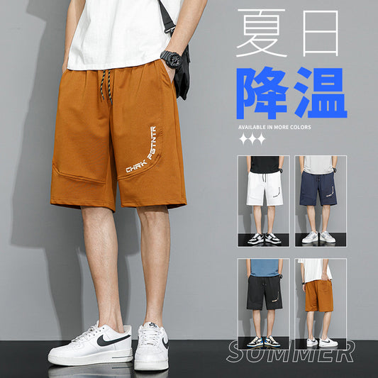 Shorts men's summer new cool loose sports five-point pants trendy brand printing large size pants casual all-match men's pants 