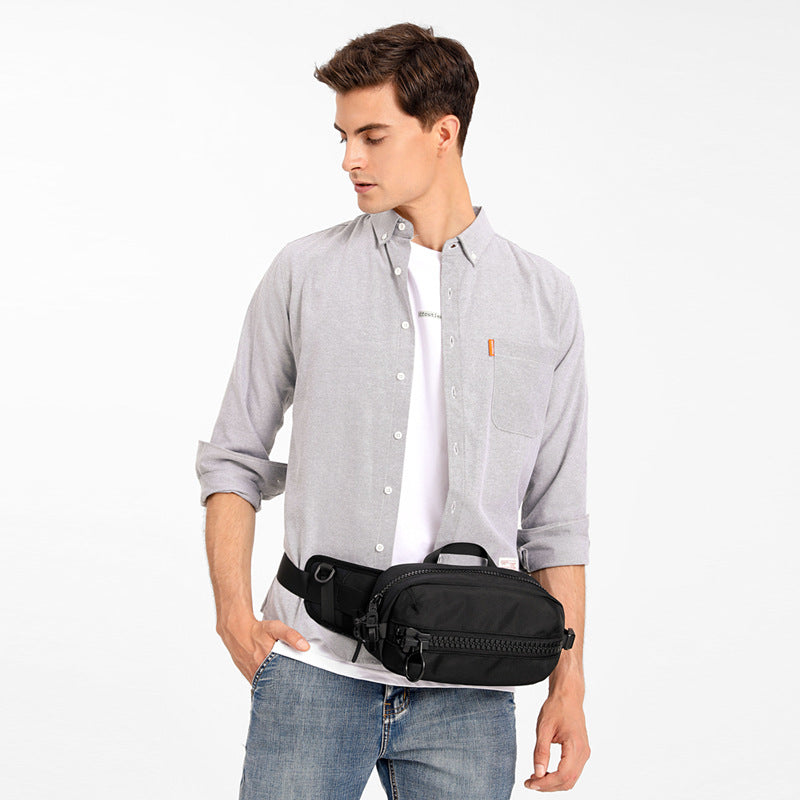 Ozuko mobile phone bag men's waist bag casual Oxford cloth chest bag outdoor waterproof men's waist bag multi-function 