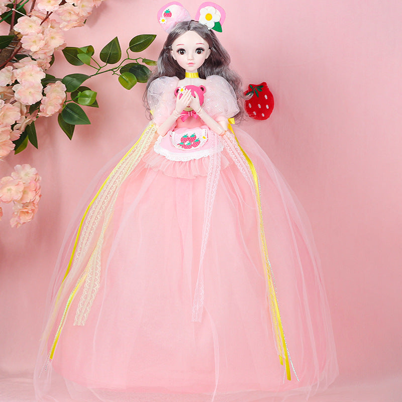 Strawberry Bear 60cm Yade Barbie Doll စမတ်ဂီတ ကလေးအရုပ် မင်းသမီး အရုပ် မိန်းကလေး လက်ဆောင် လက်ကား 