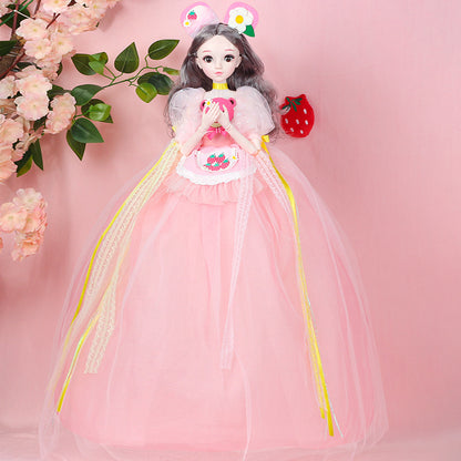 Strawberry Bear 60cm Yade Barbie Doll စမတ်ဂီတ ကလေးအရုပ် မင်းသမီး အရုပ် မိန်းကလေး လက်ဆောင် လက်ကား 