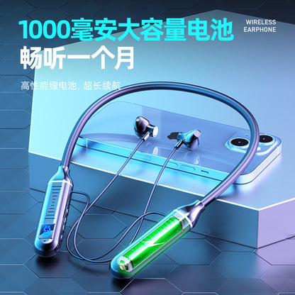 Baitong Bluetooth 5.2 binaural hanging neck subwoofer sports earphones in-ear wireless stereo sports running earphones