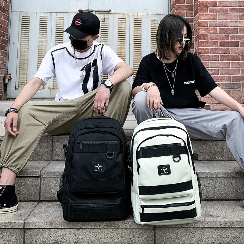 2023 New Backpack Men's Trendy Brand Fashion Trend Personality High School Student School Bag Korean Version Versatile Couple Backpack 