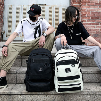 2023 New Backpack Men's Trendy Brand Fashion Trend Personality High School Student School Bag Korean Version Versatile Couple Backpack 