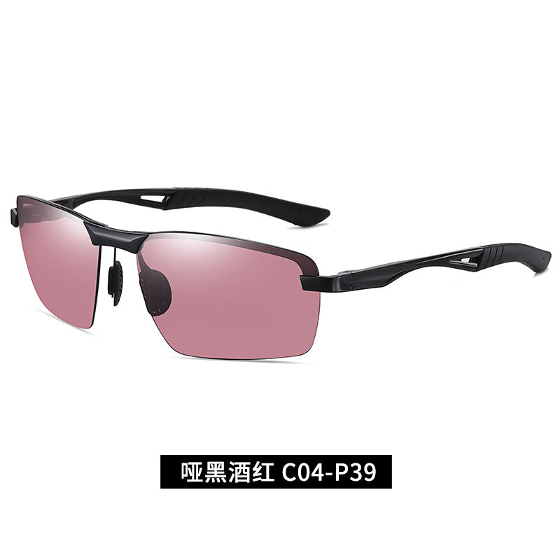 New Men's Sunglasses Aluminum Magnesium Legs Half Frame Polarized Sunglasses Fishing Glasses 3391 Driver Driving Sunglasses 