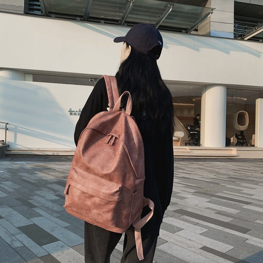 Simple trendy brand large capacity dark style backpack 2023 new men's street workwear college student bag backpack 