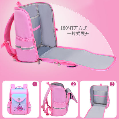 New schoolbags for primary school students 1--6th grade burden-reducing backpack integrated children's schoolbag can be printed with logo 