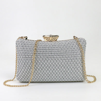 New style socialite rhinestone shiny evening bag clutch bag evening bag bridal bag chain crossbody banquet dress bag 