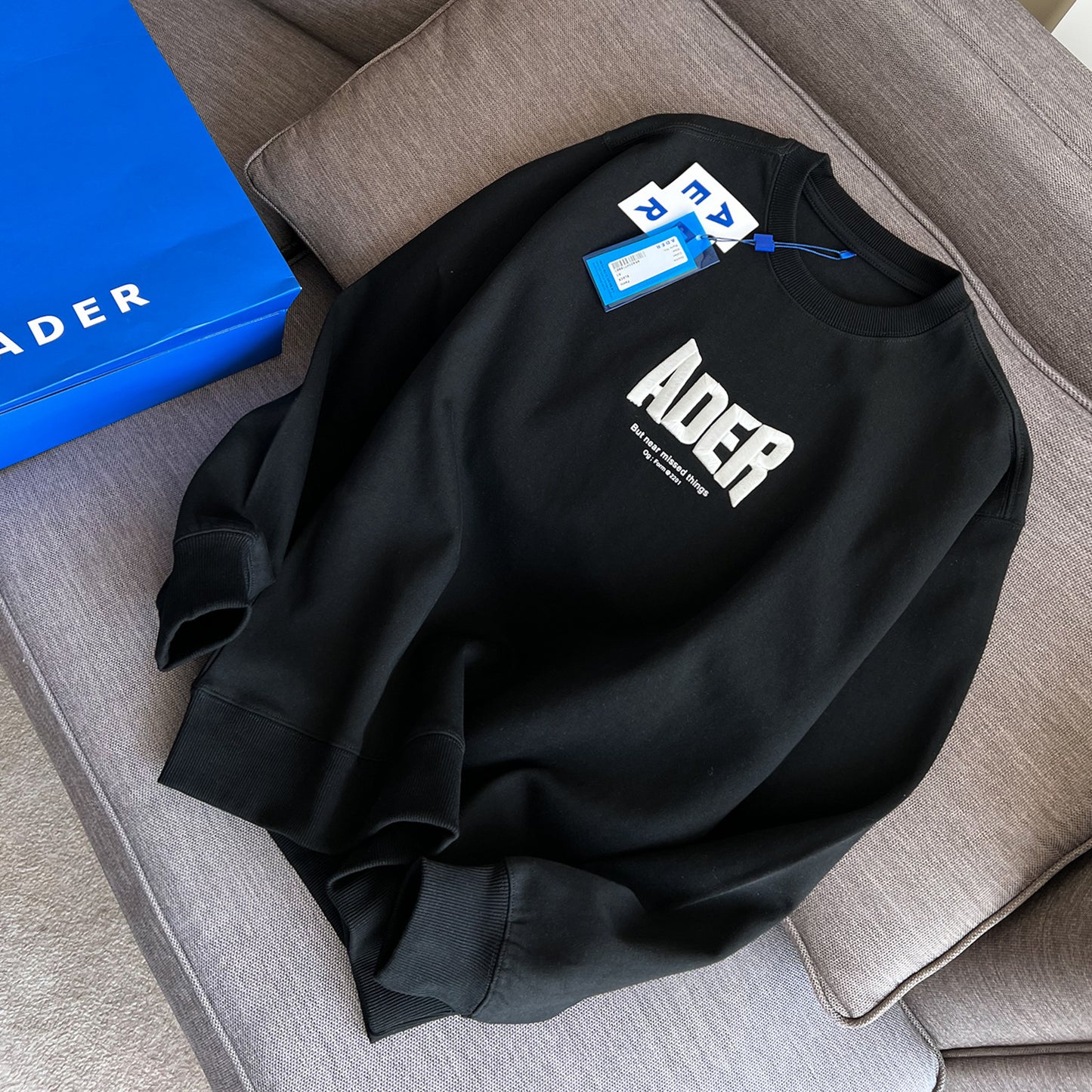 ADER 2022韩国潮牌秋冬新款 刺绣套头圆领卫衣男女同款情侣卫衣