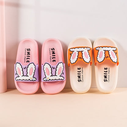 Rabbit ears children's slippers 2023 new soft bottom non-slip girls flip flops home wear boys baby sandals and slippers 