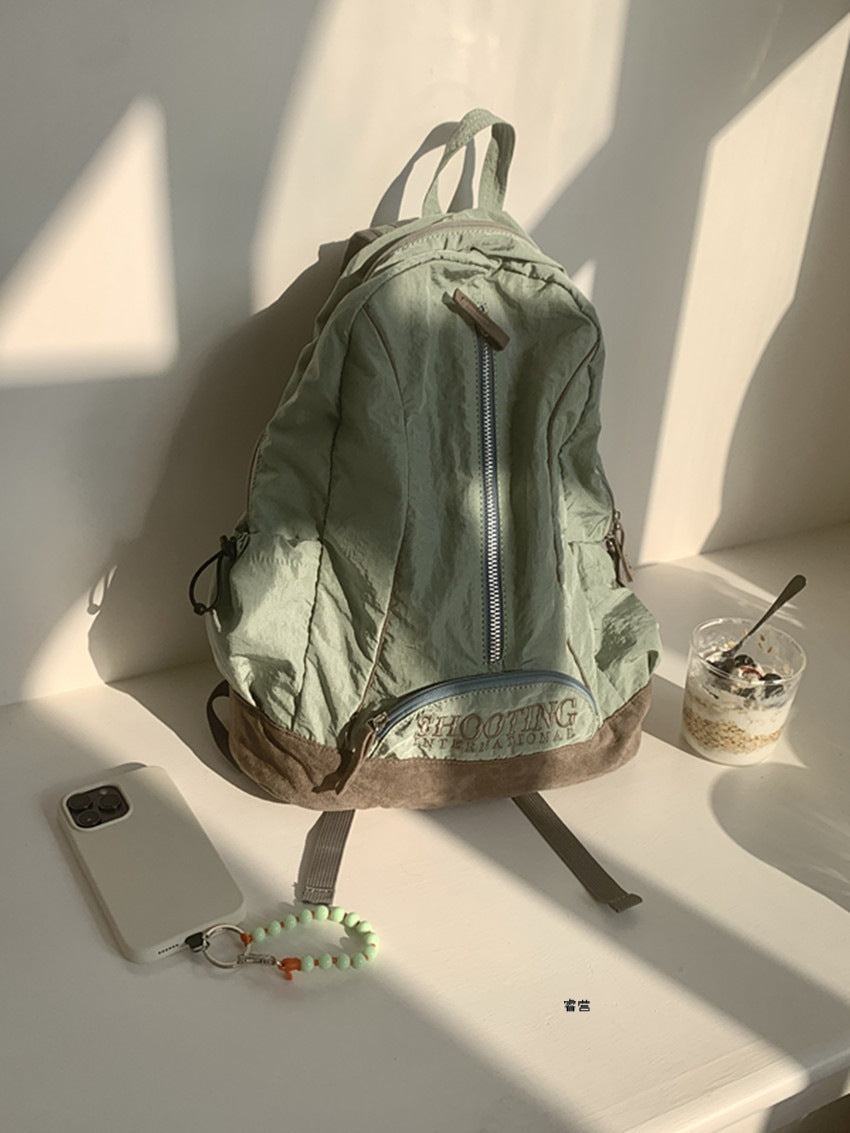 Homemade bag 2023 new Korean ins blogger same style large capacity medium and high school student backpack casual backpack trend 