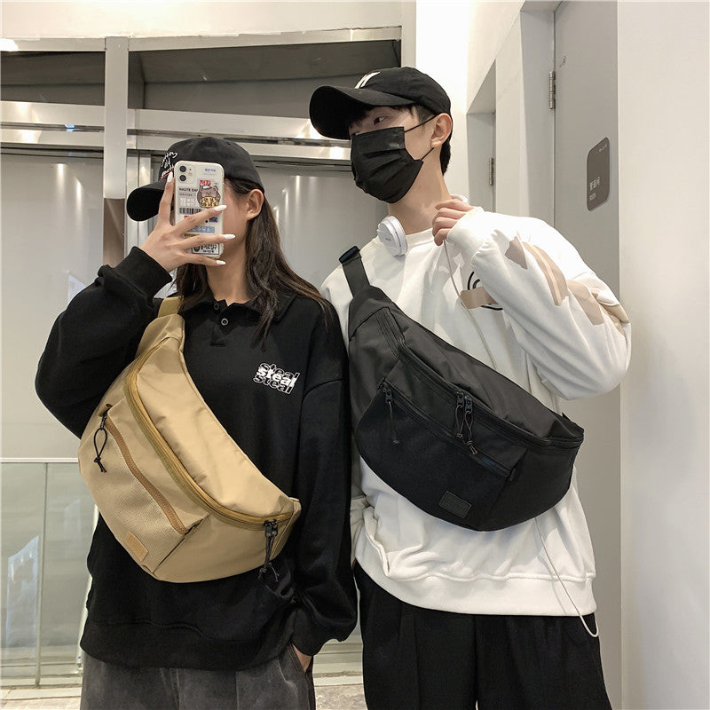Men's bag, shoulder crossbody bag, large-capacity casual chest bag, men's trendy brand cross-body versatile student sports waist bag for women 