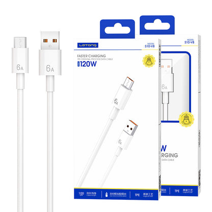 乐糖120W超级快充数据线适用iPhone安卓Type-C手机6A大功率充电线