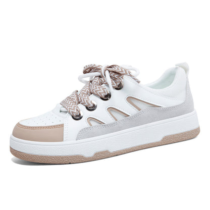 Small white shoes women's 2022 spring new board shoes students Korean version of women's shoes leather casual shoes spring and autumn explosion K3512 