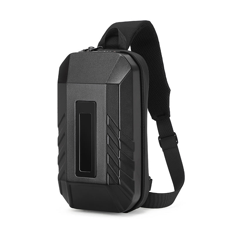 Ozuko trendy men's bag crossbody bag large capacity smart LED hard shell chest bag outdoor sports men's crossbody bag 