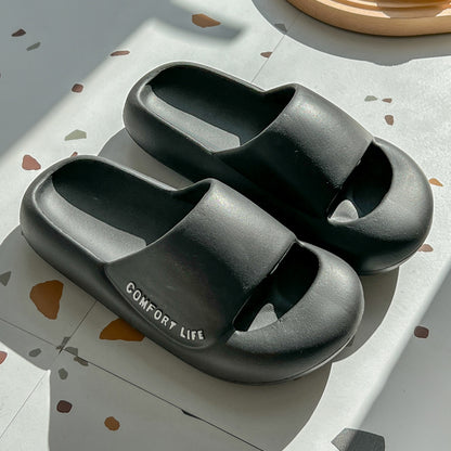2023 Spring New Baotou Anti-collision Thick-soled Slippers Female Couples Stepping on Shit Feeling Wearing Non-slip EVA Sandals and Slippers Men 