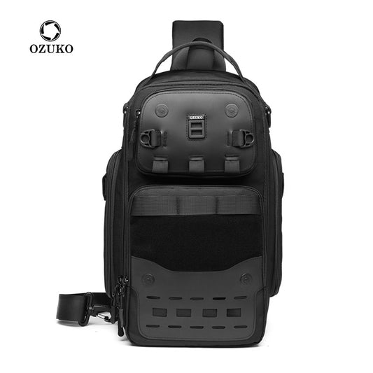 Ozuko new crossbody bag boys sports large capacity chest bag men outdoor waterproof men's shoulder crossbody bag 