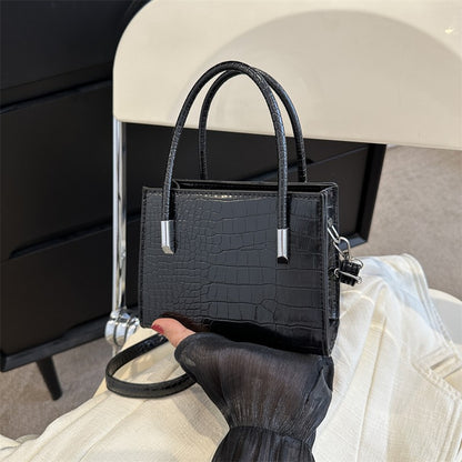 2023 New Trendy Fashion Stone Pattern Large Bag Casual Shoulder Bag Large Capacity Western Style Solid Color Handheld Tote Bag 