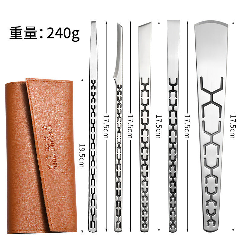 Manufacturer of high manganese steel Yangzhou three knives to remove dead skin calluses, foot scraper, nail groove, onychomycosis, nail skewer, pedicure knife 