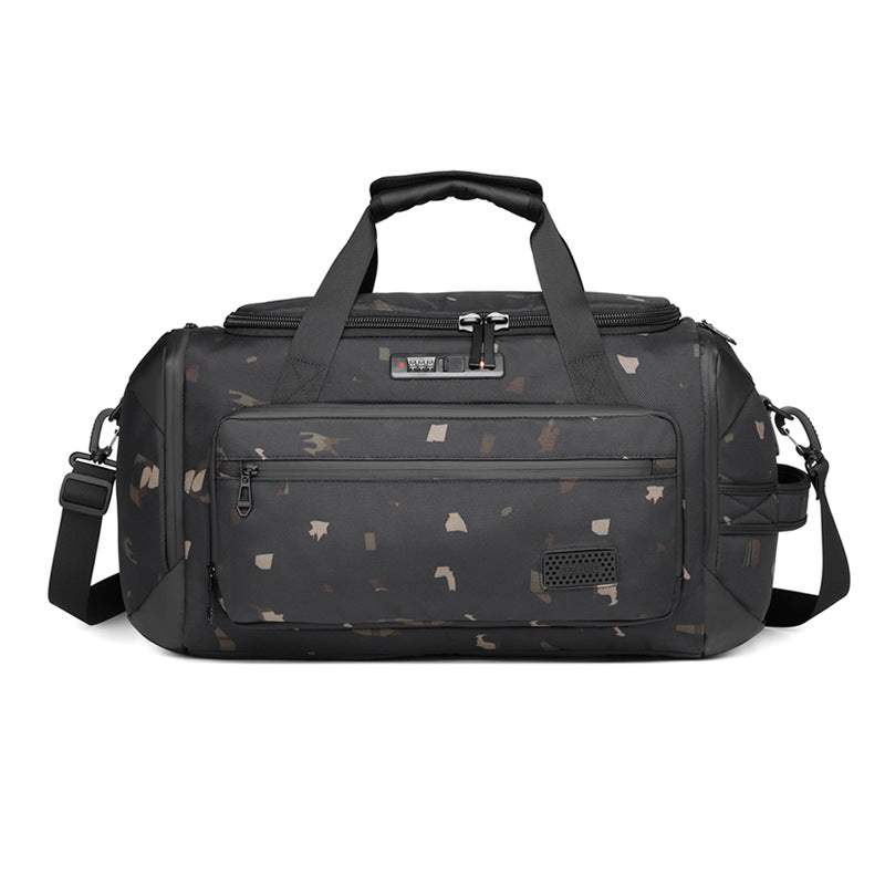 Ozuko portable travel bag large capacity shoulder sports bag can be inserted into the trolley case short-distance wet and dry separation fitness bag 