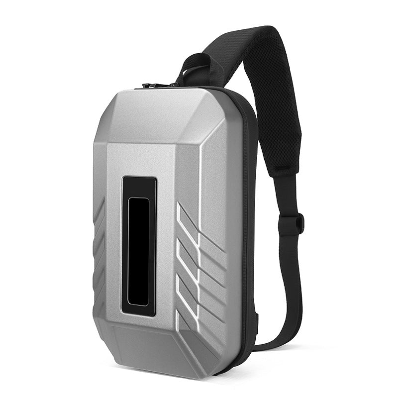 Ozuko trendy men's bag crossbody bag large capacity smart LED hard shell chest bag outdoor sports men's crossbody bag 