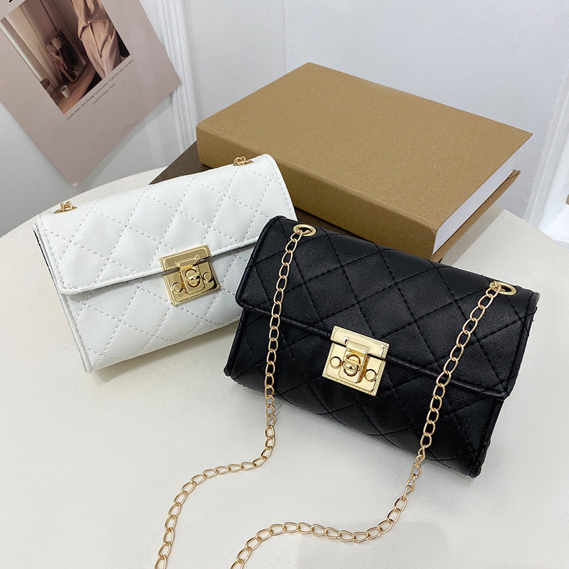 绣花小方包2021ladies bags韩版女士单肩包跨境包包女菱格链条包