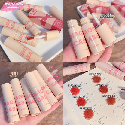 MAGIC CASA small powder tube lip mud mousse lip glaze matte water mist velvet lipstick long-lasting whitening students cross-border 