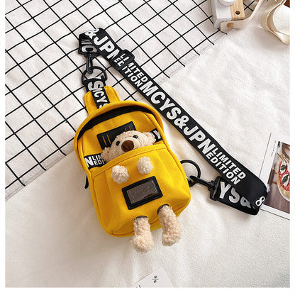 Cute little bag for women 2020 new style Internet celebrity versatile canvas crossbody chest bag ins trendy cool female student shoulder bag 