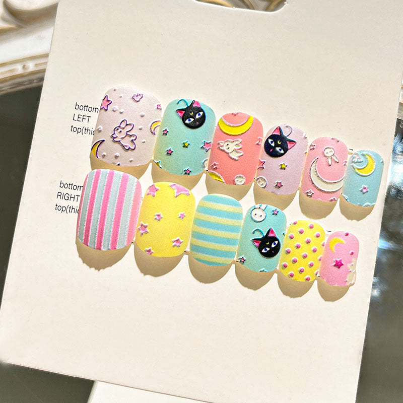 Wearable manicure finished nail patches for adults short bridal style embossed nude color 2023 new nail patches 