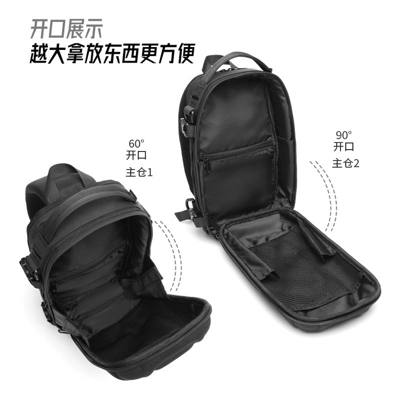 Ozuko's new hard shell chest bag men's sport functional men's shoulder bag outdoor tactical men's bag crossbody bag