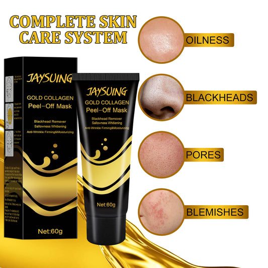 Jaysuing Gold Peel Off Mask Cream Removes Blackheads, Hydrating and Moisturizing Mask, Oil Controls, Shrinks Pores, Apply Mask 